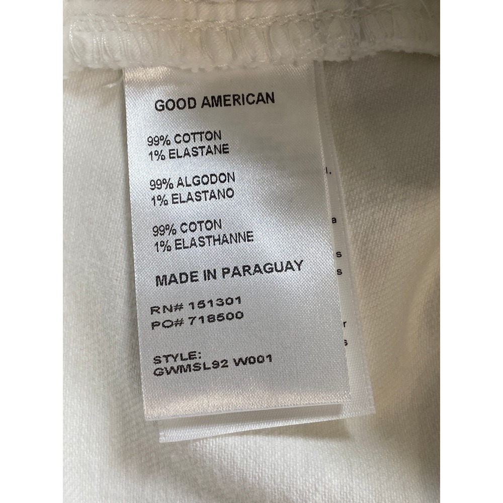 Good American White Denim Mini Skirt Raw Hem GWMSL92 Womens Size 20 NEW - Picture 11 of 11